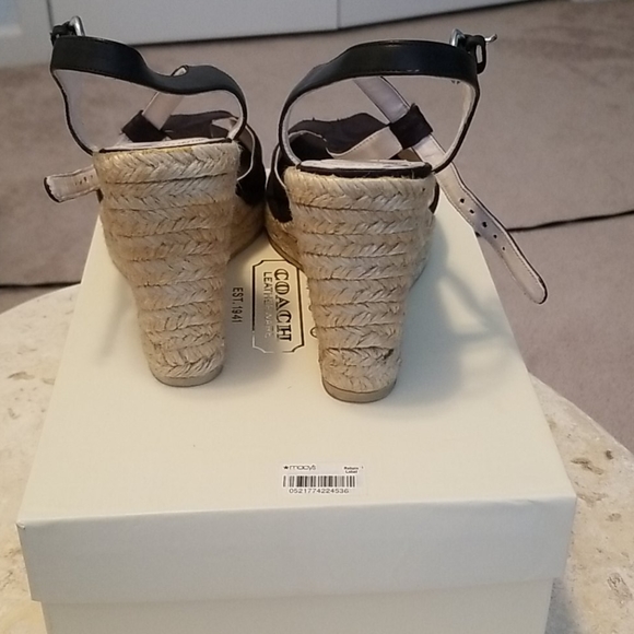 Coach black monogram Wedge Espadrilles - Picture 4 of 6